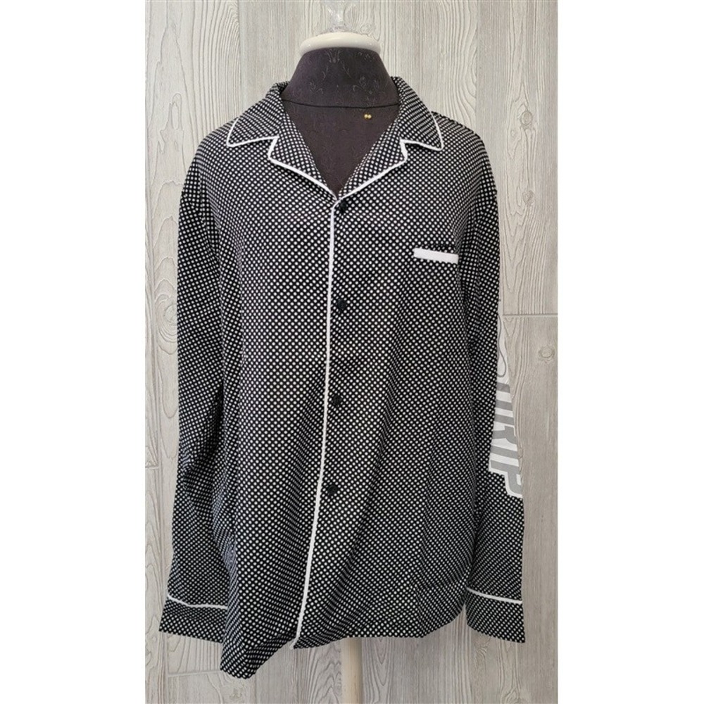 NWT EPTM L The Perfect Example Drip Flame Black Polka Dot Shirt 99821